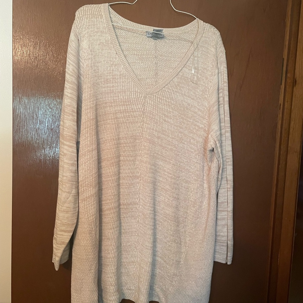 Catherines Cream V-Neck Sweater Top
